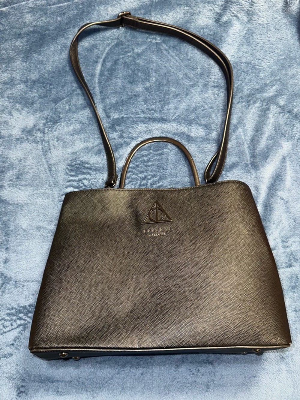 Loungefly Black Structured Satchel with Top Handles and Adjustable Strap